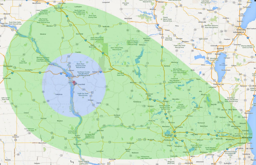 Coulee Region Water Conditioning - Service Map